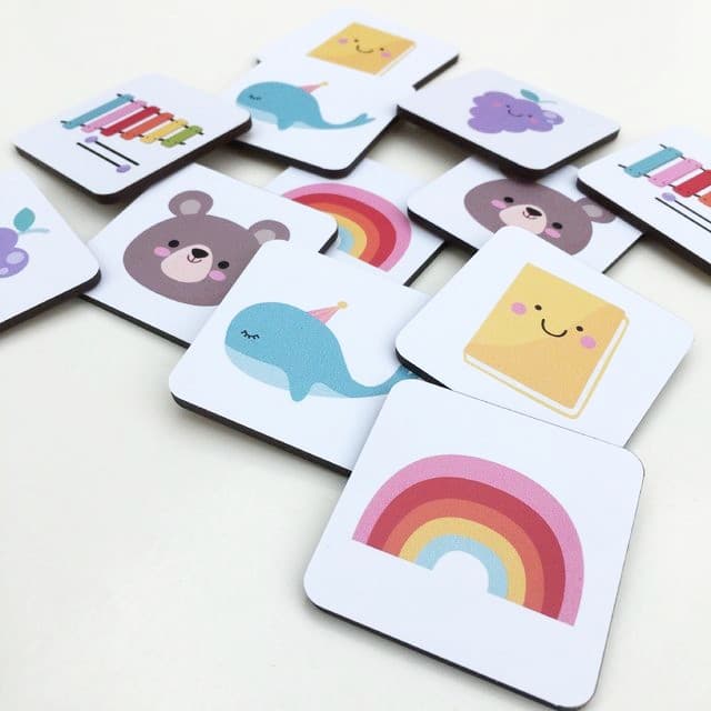 Memo-test 6x6 cm, Incluye 10 fichas