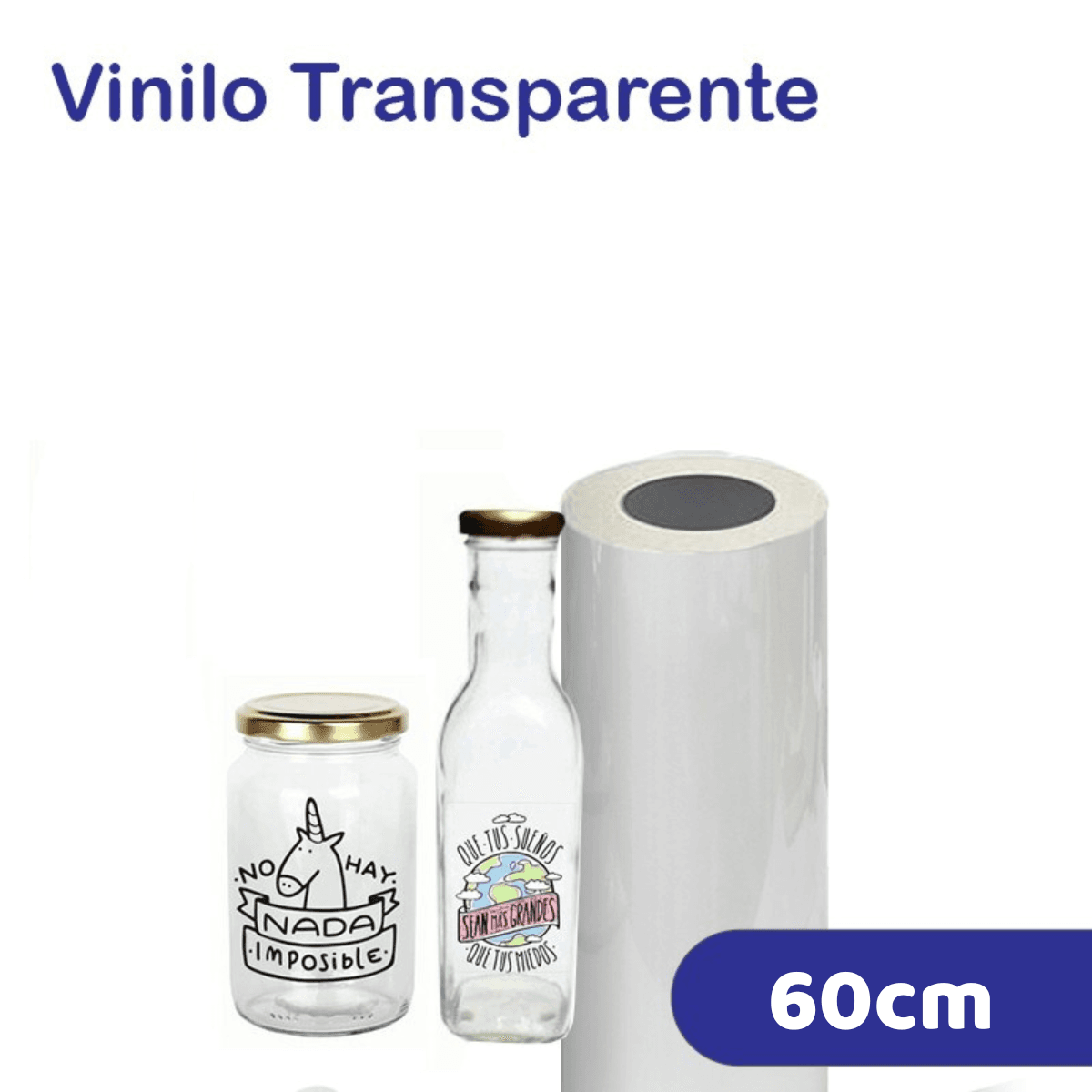 Vinilo Transparente Sublimable Rollo 60cm x metro