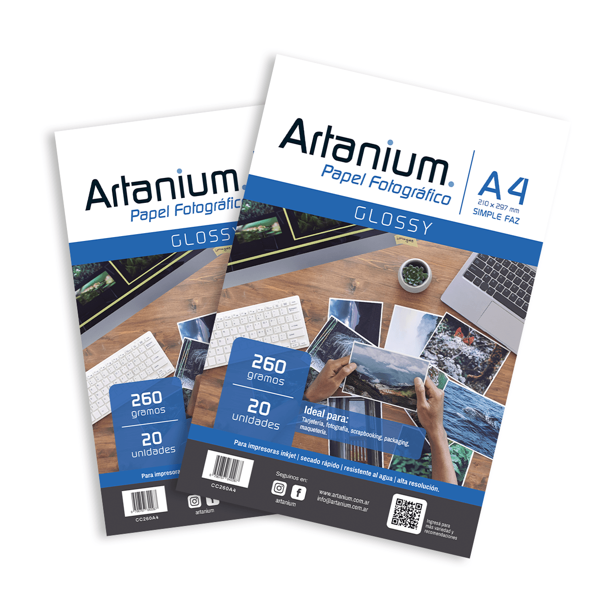 Papel Glossy Fotografico CC A4 260gr x20 Hojas