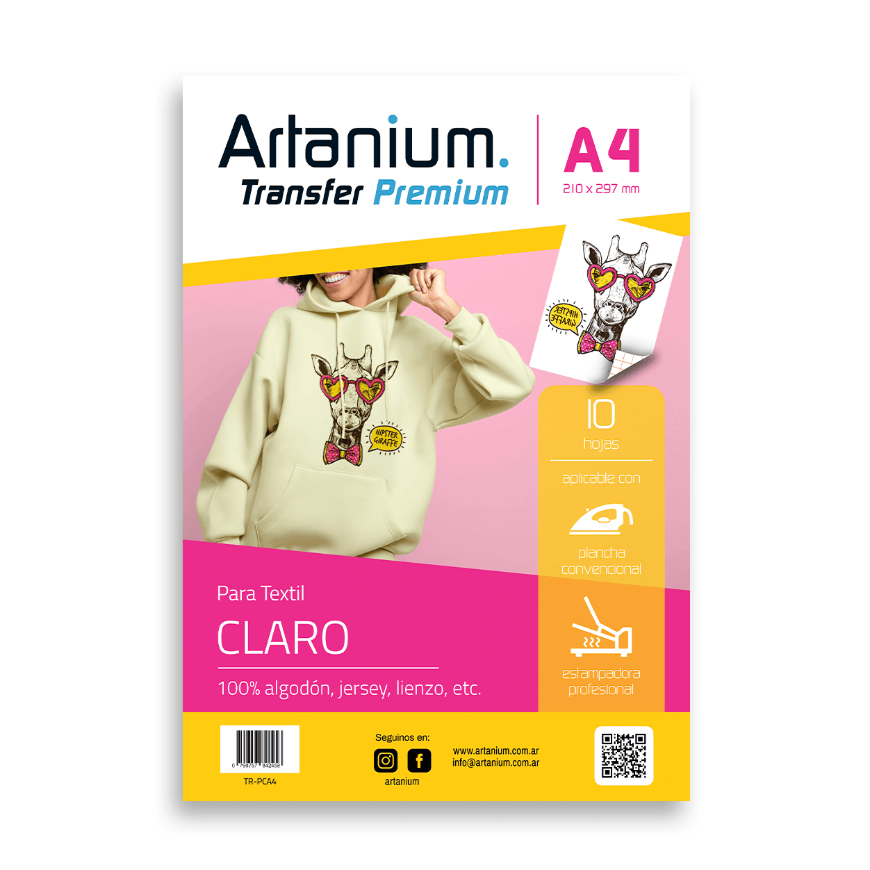 Transfer Premium Para Prendas Claras - A4 x10 Hojas