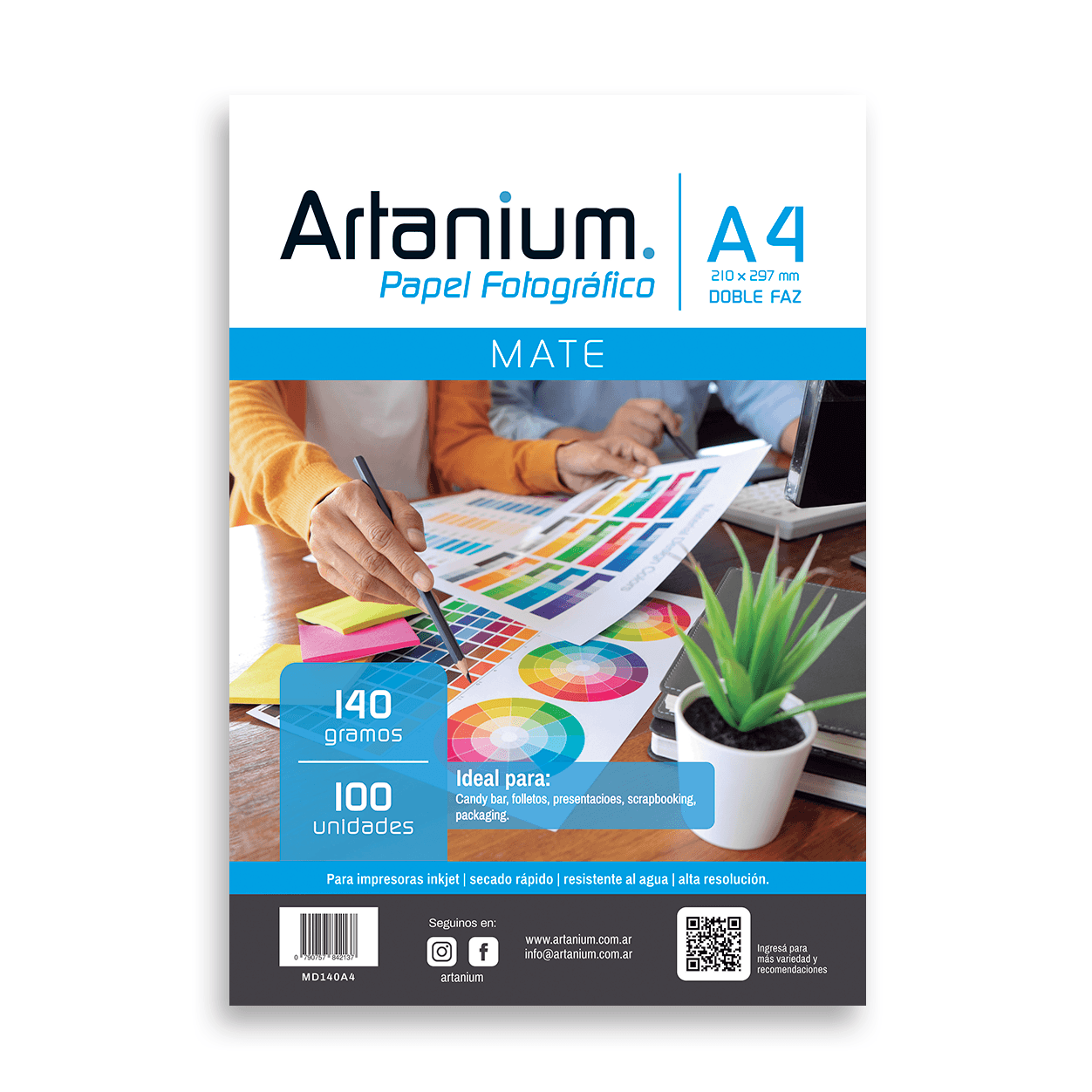 Papel Photo Matte 140gr Doble faz A4 x100 Hojas